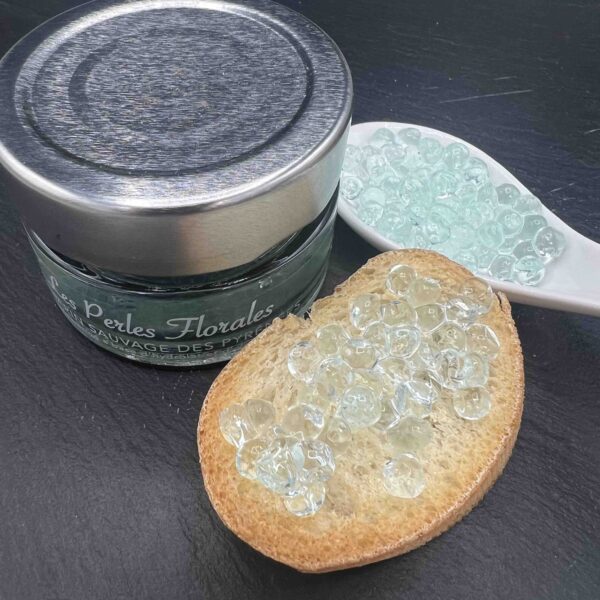 perles-florale-romarin-aperitif-caviar-diamant-noir-2 perles florales au romarin sauvage pour l'apéritif ou décoration culinaire