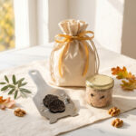 Ensemble Cadeau Mandoline Inox Signée, Terrine de Truffes Tuber Melanosporum 3% et Pochon
